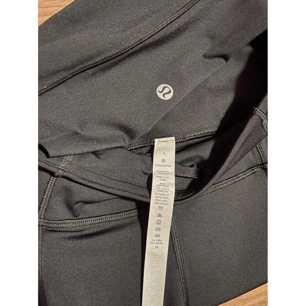 Lululemon Fast & Free Crop Leggings Size 4 US Black Nulux Running 19” Inseam